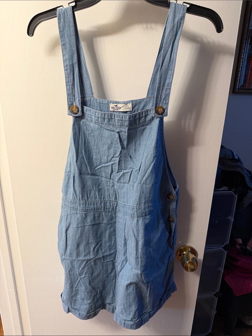 Hollister Light Blue Denim Shortalls